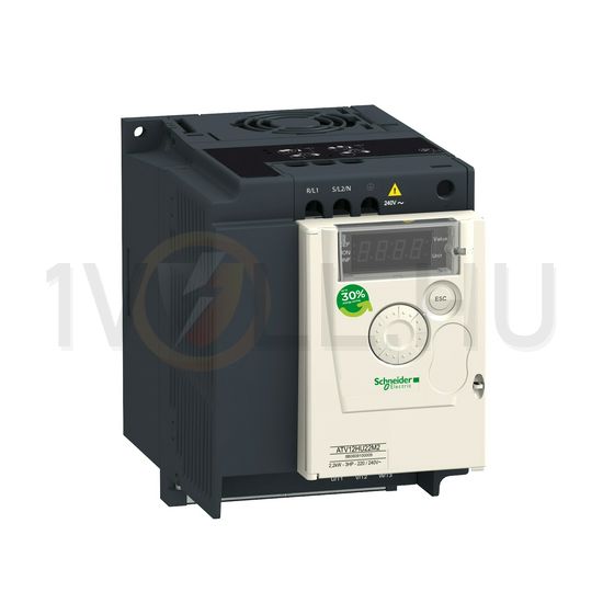 Frekvenciaváltó 1F 200-240V/be 3F 230V/max.ki 2.2kW IP20 Altivar 12 Schneider - ATV12HU22M2