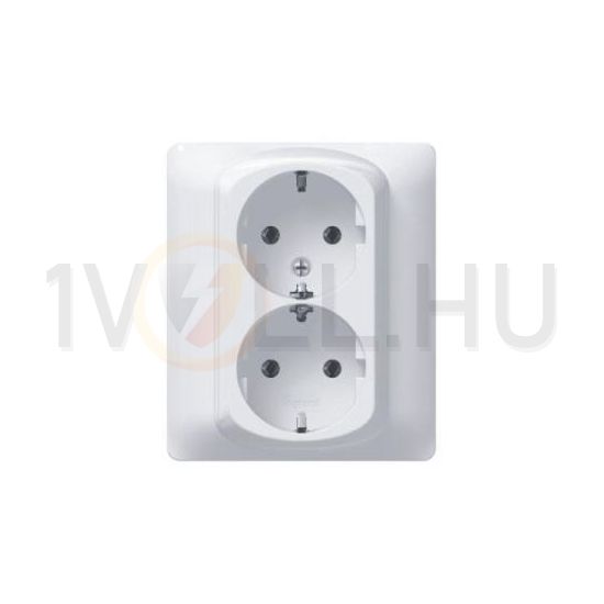 Galea 162/2 dugalj földelt teljes fedlappal fehér IP20 süllyesztett rugós LEGRAND - 771030