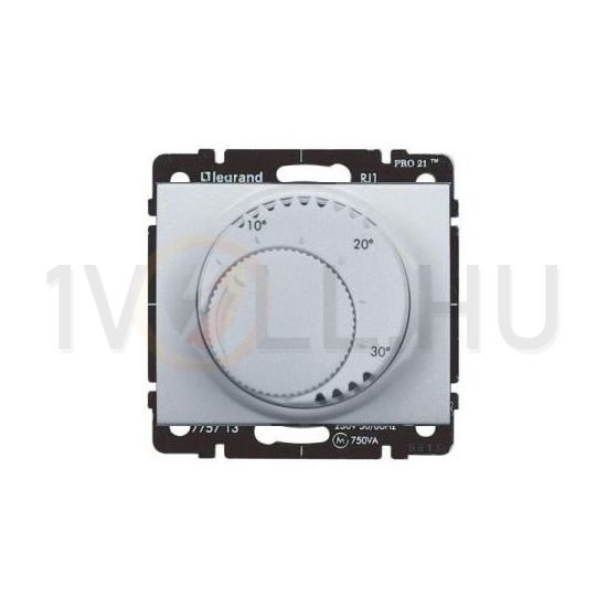 Galea szobatermosztát analóg standard betét 5-30°C 5A 230V süllyesztett alumínium LEGRAND - 775685
