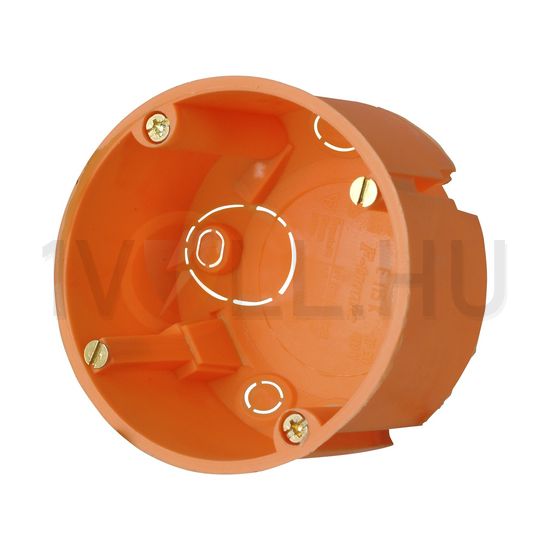 Gipszkarton szerelvénydoboz 1-es kerek 68mm-átmérő műanyag narancs csavarral Kopp - 346700004