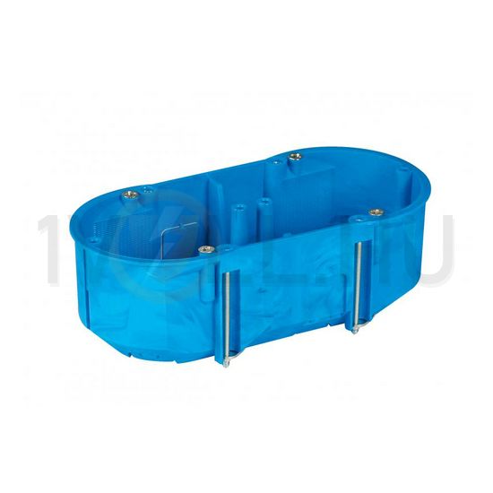 Gipszkarton szerelvénydoboz 2-es ovális 68mm 140mm x 65mm-átmérő kék műanyag P2x60D SIMET - 32092203