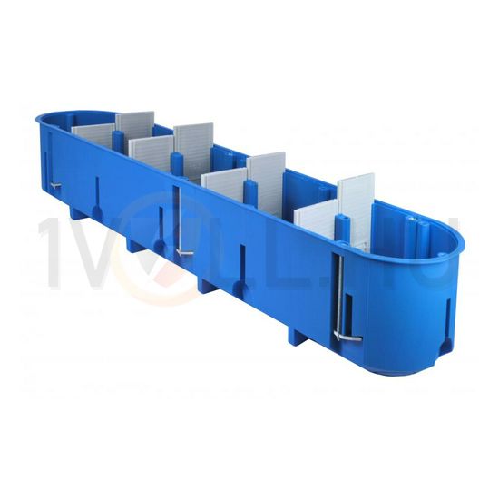 Gipszkarton szerelvénydoboz 5-ös ovális 68mmx 352mmx 65mm-átmérő kék műanyag P5x60D SIMET - 32099203