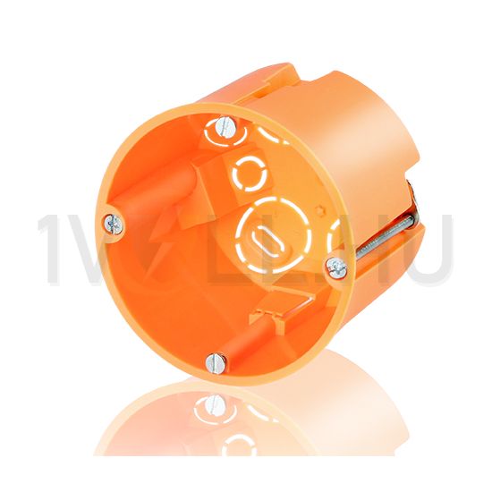 Gipszkarton szerelvénydoboz mély 1-es kerek 68mm-átmérő narancs műanyag csavarral E117 F-TRONIC - 7350096