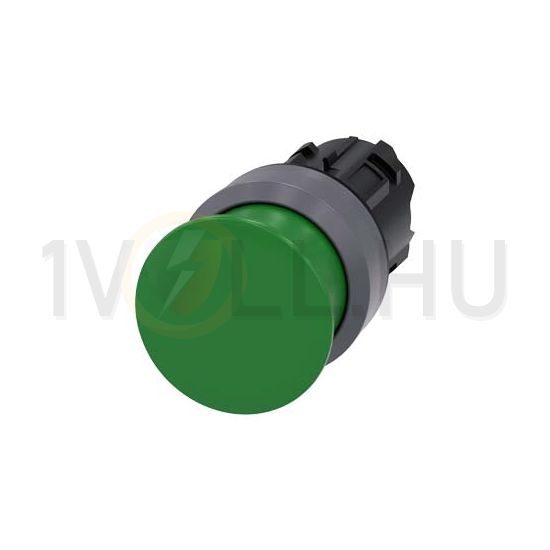 Gomba nyomófej műanyag d22 30mm-fej zöld visszaugró SIRIUS ACT SIEMENS - 3SU1030-1AD40-0AA0
