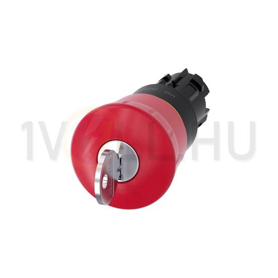 Vészgomba nyomófej műanyag d22 40mm-fej piros reteszelt kulcs-nyugtázás SIRIUS ACT SIEMENS - 3SU1000-1HF20-0AA0