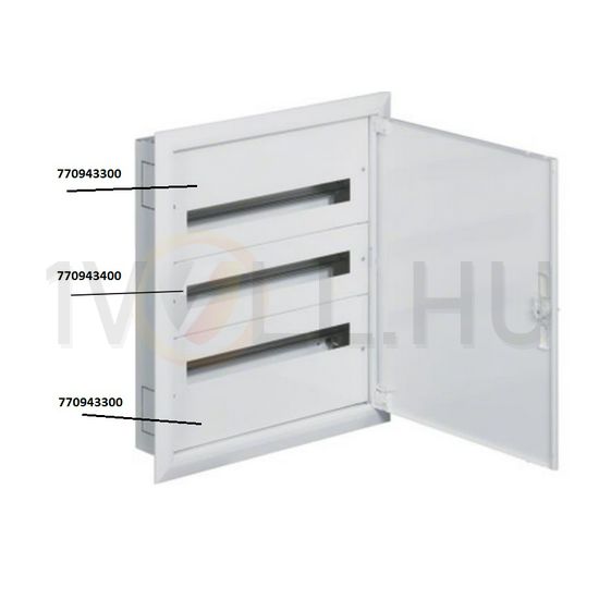 Maszk (FW424-szekrényhez) alsó/felső 550mm x 225mm porszórt acél FW2 Hager - 770943300