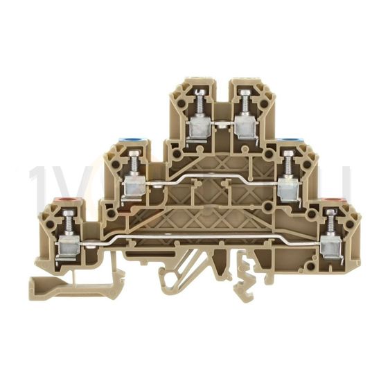 Háromszintes sorkapocs 2,5mm2 TS32/35 24A 250V csavaros bézs IKD2,5/F/Q CONTA-CLIP - 2269.2
