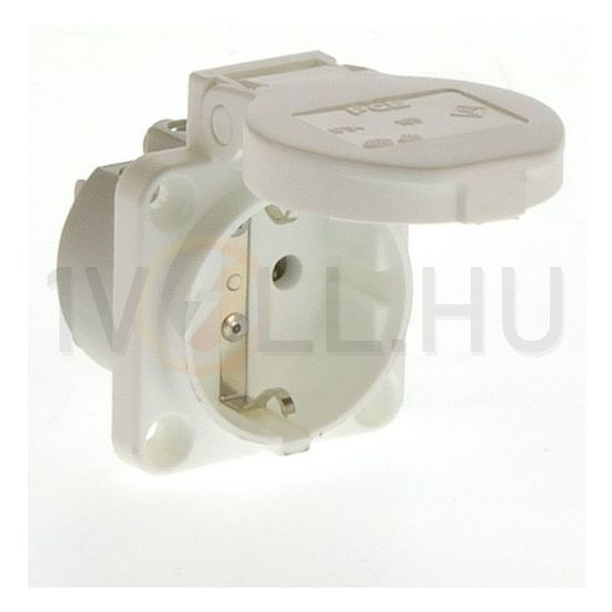 Háztartási dugalj beépíthető 2P+E +csapófedél 16A 3P 250V műanyag 50x50mm fehér S-Nova PCE - 105-0w