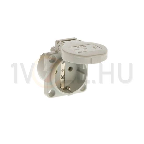 Háztartási dugalj beépíthető 2P+E +csapófedél 16A 3P 250V műanyag 50x50mm szürke IP54 S-Nova PCE - 105-0g