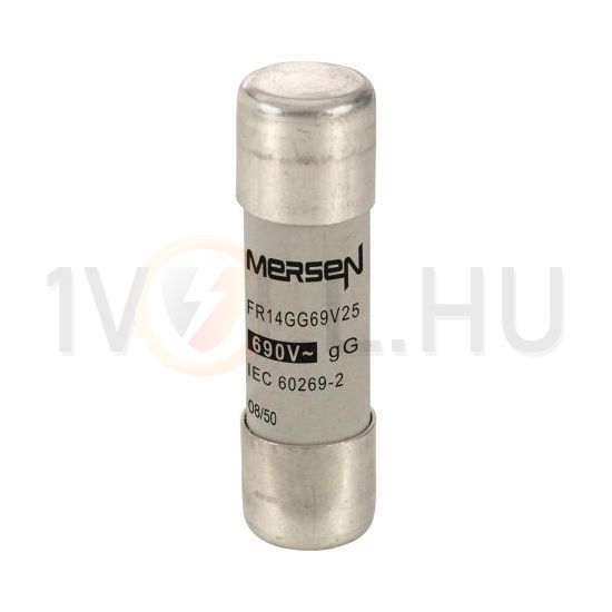 Hengeres biztosítóbetét gG 14x51mm 25A AC690V FR14GG69V25 MERSEN - C213603J (781025)