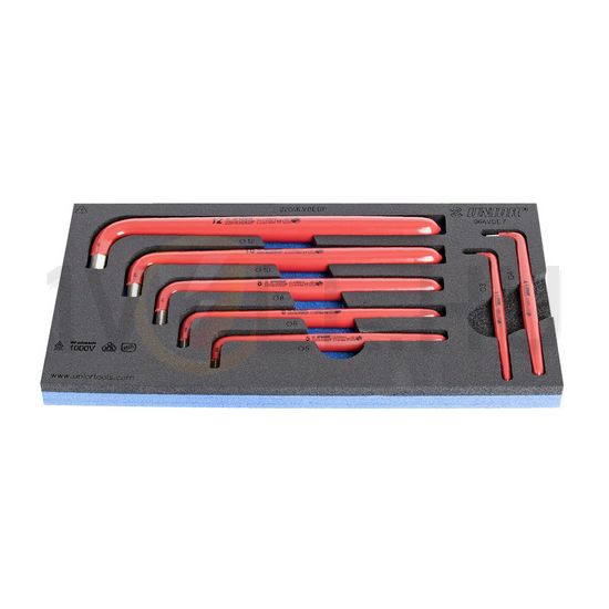 Imbuszkulcs készlet 1000V-szigetelt műanyag doboz 3-12mm 7db-os 964VDE7 UNIOR - 621798