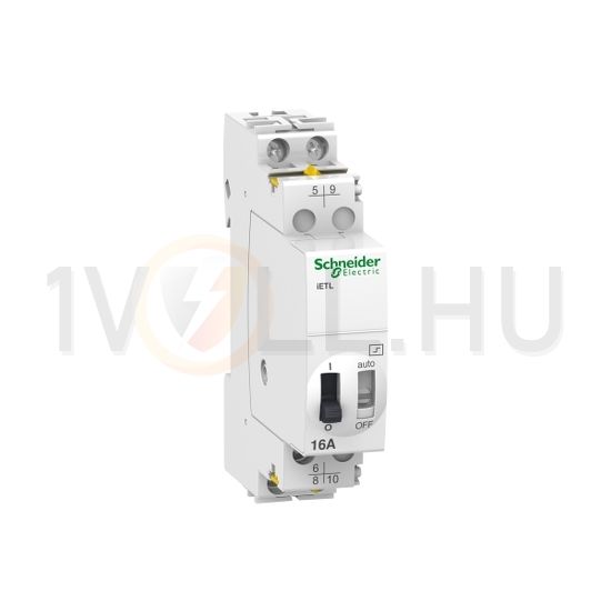 Impulzusrelé sorolható mechanikus 16A 24-250V AC 230-240V/ AC-műk. 1M 1z 1v Acti9 iTL Schneider - A9C32816