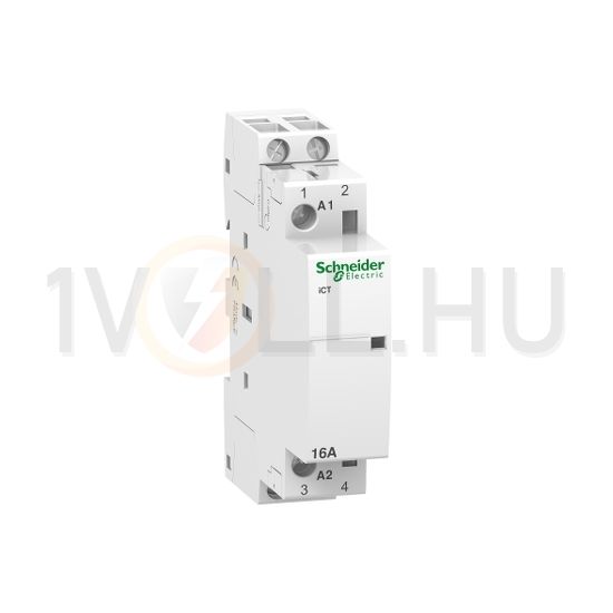 Installációs kontaktor sorolható 16A 250V AC 2-z 220V AC-műk 1mod Acti9 iCT Schneider - A9C22512