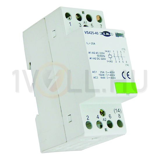 Installációs kontaktor sorolható 25A/ 400V AC 2z 2ny 230V AC/DC-műk 2M VS425-22/230V Elko EP - 209970700027