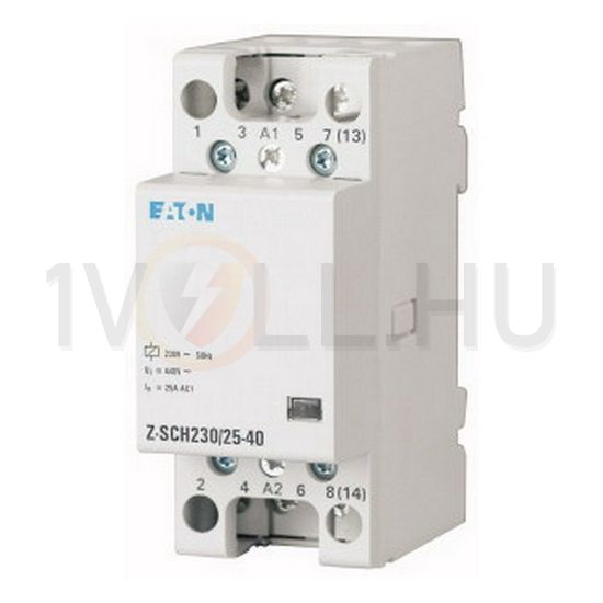 Installációs kontaktor sorolható 25A 440V AC 4-ny 230V AC-műk 2mod Z-SCH230/25-04 EATON - 248848