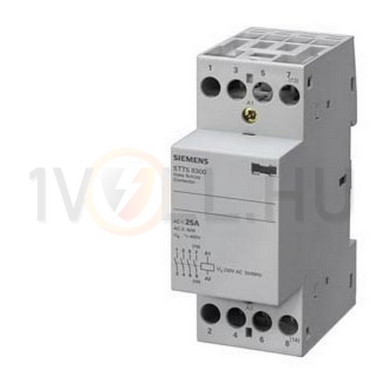 Installációs kontaktor sorolható 25A 440V AC 4-z 230V AC-műk 2mod 5TT SIEMENS - 5TT5830-0