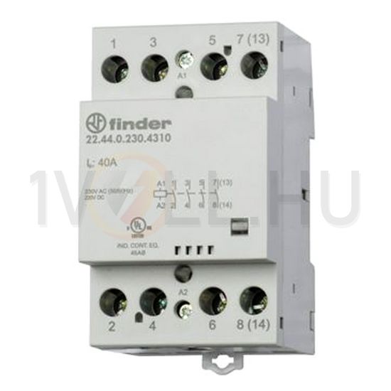 Installációs kontaktor sorolható 40A 440V AC 4-z 230V AC/DC-műk 3mod 22.44.0.230.4310 FINDER - 224402304310