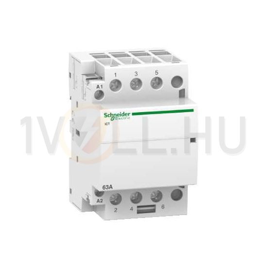 Installációs kontaktor sorolható 63A 400V AC 3-z 220-240V AC-műk 3mod Acti9 iCT Schneider - A9C20863