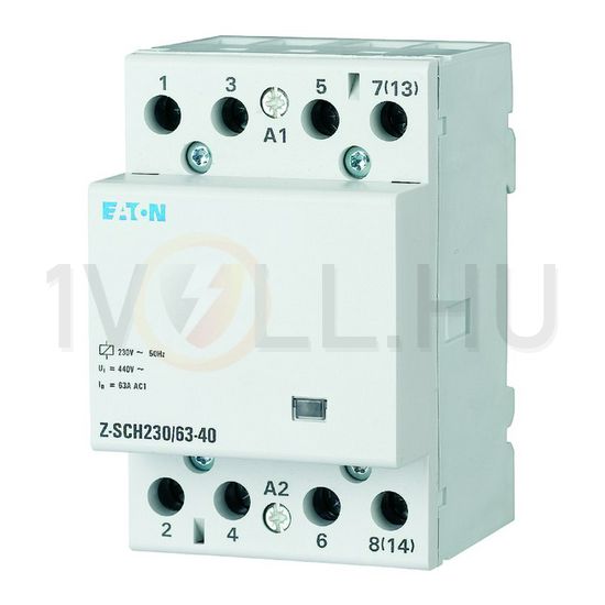 Installációs kontaktor sorolható 63A 440V AC 4-z 230V AC-műk 3mod Z-SCH230/63-40 EATON - 248856