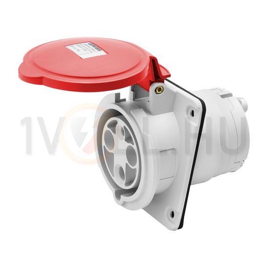 Ipari dugalj beépíthető 3P+N+E 400V(50+60Hz) piros ferde 63A IP44 műanyag IEC309HP GEWISS - GW63221H