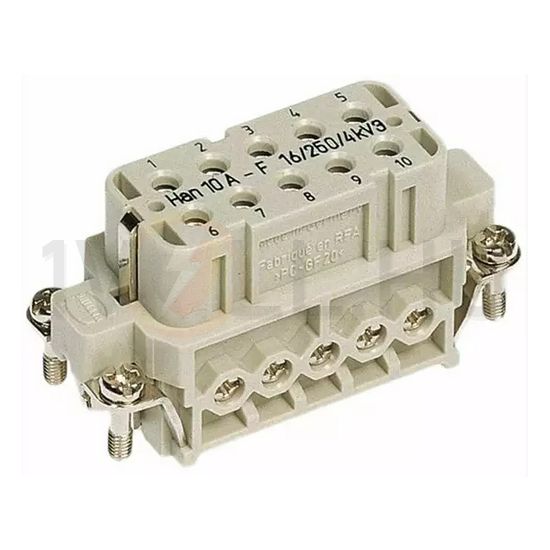 Ipari csatlakozó betét anya 10P 16A 250V csavaros hüvely termoplaszt-betét Han 10A-BU-S HARTING - 09200102812