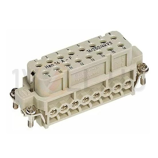 Ipari csatlakozó betét anya 16P 16A 250V csavaros hüvely termoplaszt-betét Han 16A-BU-S HARTING - 09200162812