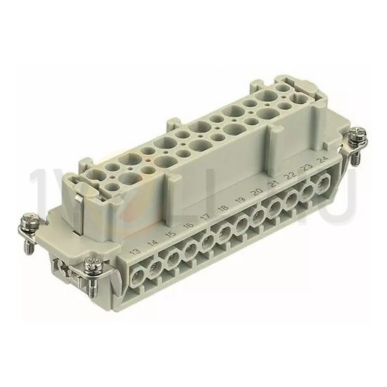 Ipari csatlakozó betét anya 24P 16A 500V csavaros hüvely termoplaszt-betét Han 24E-bu-s HARTING - 09330242701