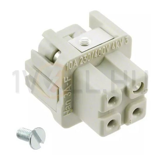 Ipari csatlakozó betét anya 3P 10A csavaros hüvely más rézötvözet-érintkező Han 3A-BU-S HARTING - 09200032711