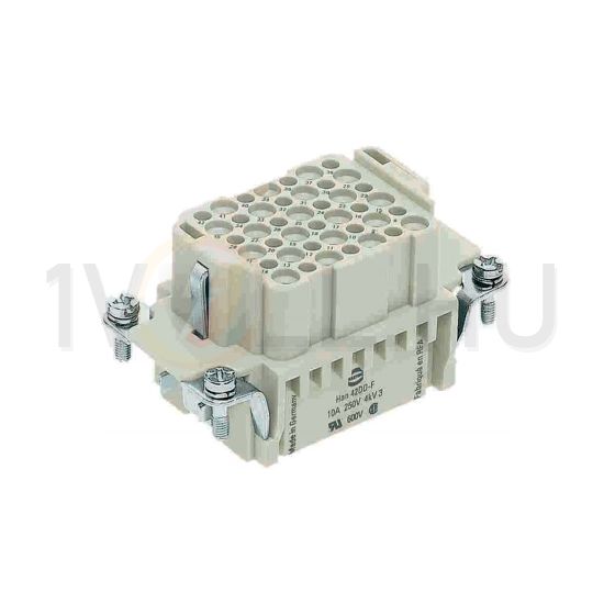 Ipari csatlakozó betét anya 42P 10A 250V krimpelt hüvely termoplaszt-betét Han 42DD-BU-C HARTING - 09160423101