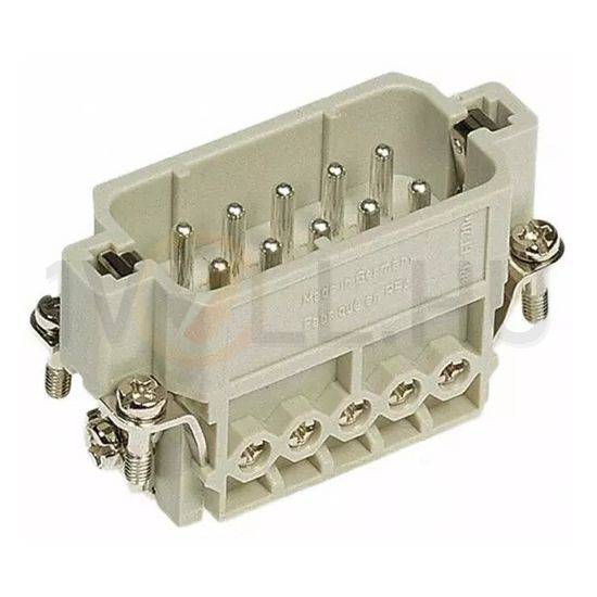 Ipari csatlakozó betét apa 10P 16A 250V csavaros csapos termoplaszt-betét Han 10A-STI-S HARTING - 09200102612