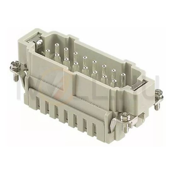 Ipari csatlakozó betét apa 16P 16A 500V rugószorításos csapos Han 16 ES-M HARTING - 09330162616