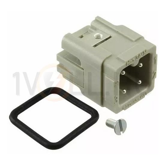 Ipari csatlakozó betét apa 3P 10A csavaros csapos más rézötvözet-érintkező Han 3A-STI HARTING - 09200032611