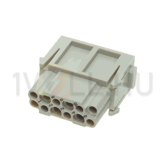 Ipari csatlakozó betét modul anya 12P 10A 250V krimpelt hüvely Han 12MOD DD HARTING - 09140123101