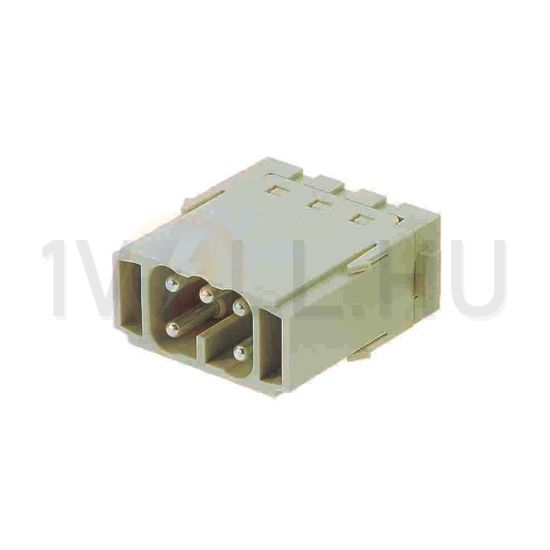 Ipari csatlakozó betét modul apa 5P 16A 400V rugószorításos csapos Han 5MOD ES HARTING - 09140052616