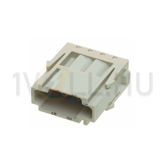 Ipari csatlakozó betét modul apa 6P 16A 500V krimpelt csapos Han 6MOD E HARTING - 09140063001