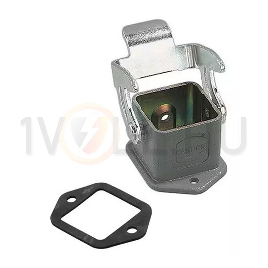 Ipari csatlakozó ház kivágásra ráépíthető négyszögletes cink IP67 Han 3A-agg-QB HARTING - 09200030301