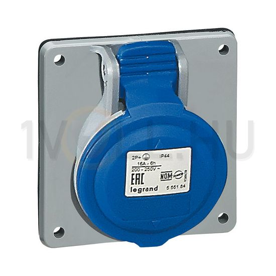 Ipari dugalj beépíthető 2P+E 16A 230V(50+60Hz) kék egyenes P17 Tempra PRO Dafbe-162k06 m LEGRAND - 555184