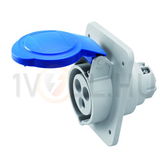 Ipari dugalj beépíthető 2P+E 230V(50+60Hz) kék ferde 16A IP44 műanyag 6h-pozíció IEC309HP GEWISS - GW62205H