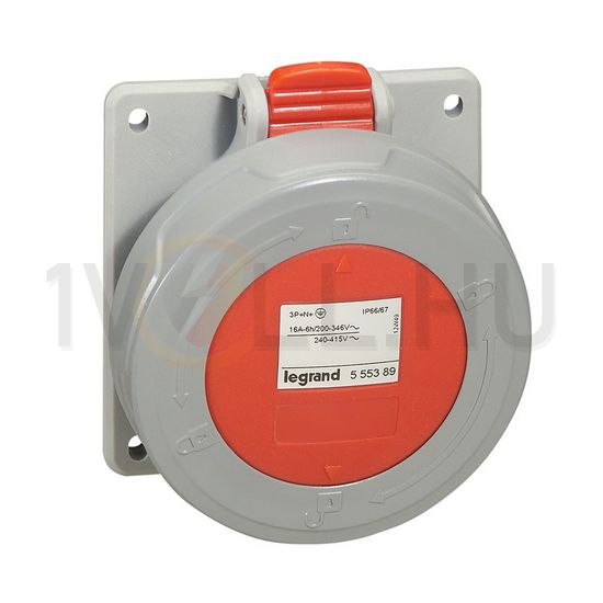 Ipari dugalj beépíthető 3P+N+E 32A 400V(50+60Hz) piros P17 Tempra Pro Dafbe324k06T LEGRAND - 555489