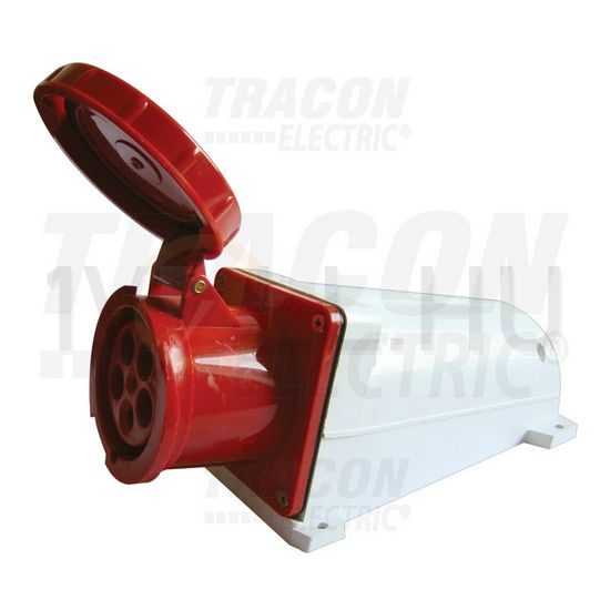 Ipari dugalj falra szerelhető 3P+N+E 63A 400V(50+60Hz) piros IP44 műanyag 6h-pozíció TRACON - TICS-135