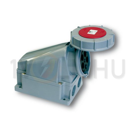 Ipari dugalj falra szerelhető 3P+N+E 63A 400V(50+60Hz) piros IP67 műanyag 6h-pozíció csavaros PCE - 135-6