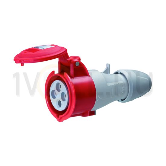 Ipari dugalj lengő 3P+E 32A 380-415V(50+60Hz) piros egyenes IP44 műanyag P17 Tempra LEGRAND - 555218