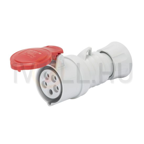 Ipari dugalj lengő 3P+N+E 16A 380-415V(50+60Hz) piros egyenes IP44 műanyag IEC309HP GEWISS - GW62009H