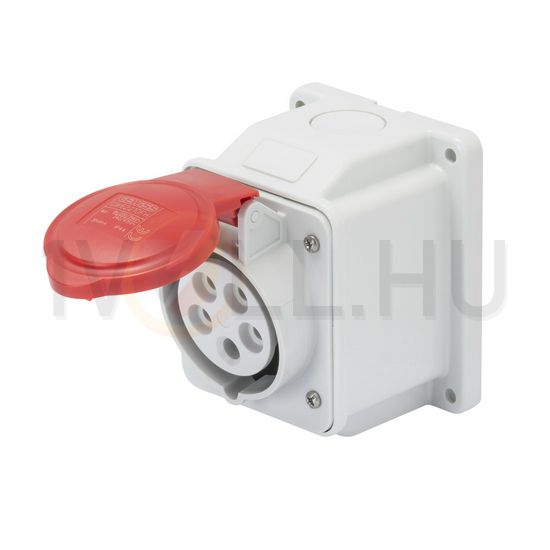 Ipari dugalj ráépíthető 3P+N+E 32A 380-415V(50+60Hz) piros IP44 műanyag IEC309HP GEWISS - GW62420