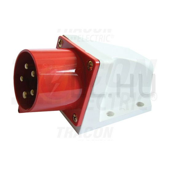 Ipari dugvilla 3P+N+E falonkívüli 32A 400V(50+60Hz) piros műanyag ferde csavaros Dfr-324 TRACON - TICS-525