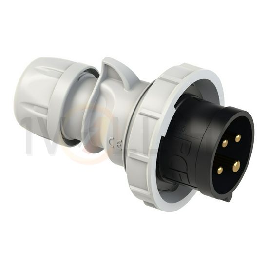 Ipari dugvilla lengő 3P+E 32A 500V(50+60Hz) fekete IP67 műanyag csavaros 7h-pozíció Shark PCE - 0242-7