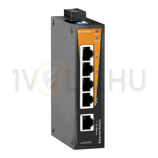 Ipari switch 1Gbps 24VDC DIN sín Ethernet 5x10/100Mbps RJ45 port IP30 IE-SW-BL05-5TX Weidmüller - 1240840000
