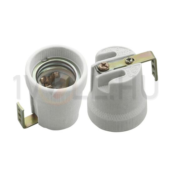 Izzólámpa foglalat szerelőlemezes 4A E27 Edison-menetes porcelán szürke HLDR-E27-F KANLUX - 02161