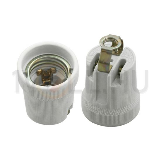 Izzólámpa foglalat szerelőlemezes 4A Edison-menetes porcelán szürke csavaros HLDR-E27-D KANLUX - 02162