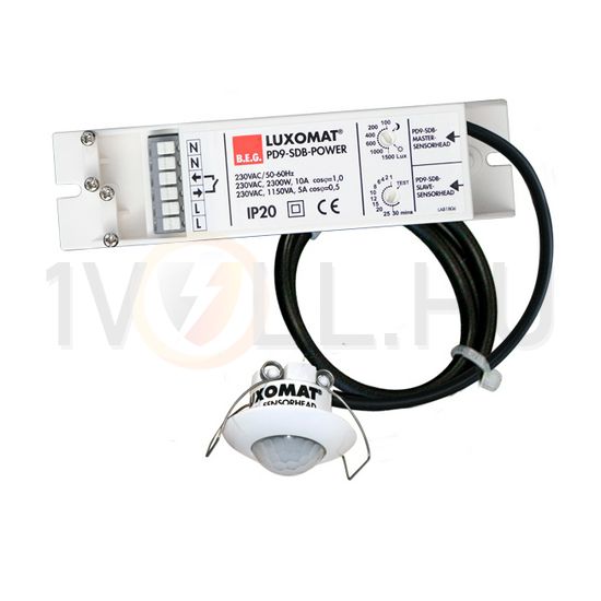 Jelenlétérzékelő master álmennyezetbe mini vízmentes 360° PIR 2300W PD9-M-1C-SDB-IP65-DE B.E.G. - 92912